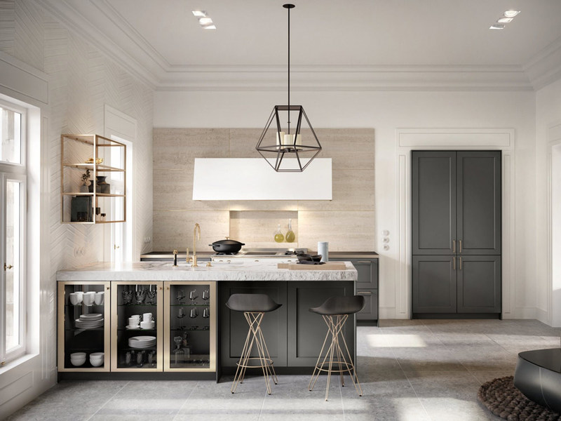 Lascia libero tanto spazio nella tua cucina dallo stile minimale
