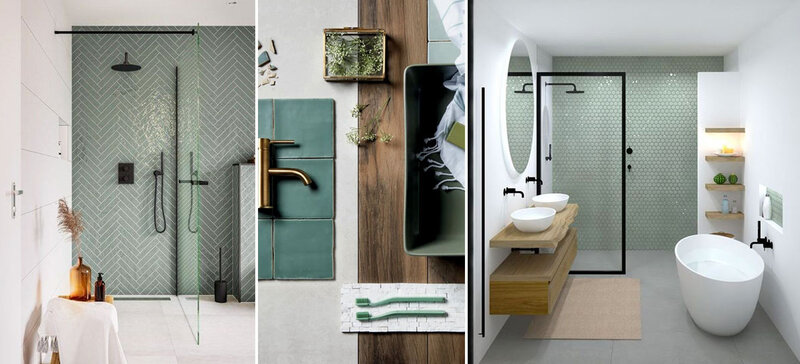 Il colore verde per un bagno in stile svedese, idee