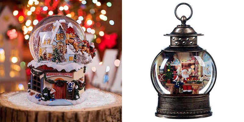 Palle di neve e carillon natalizi magia 